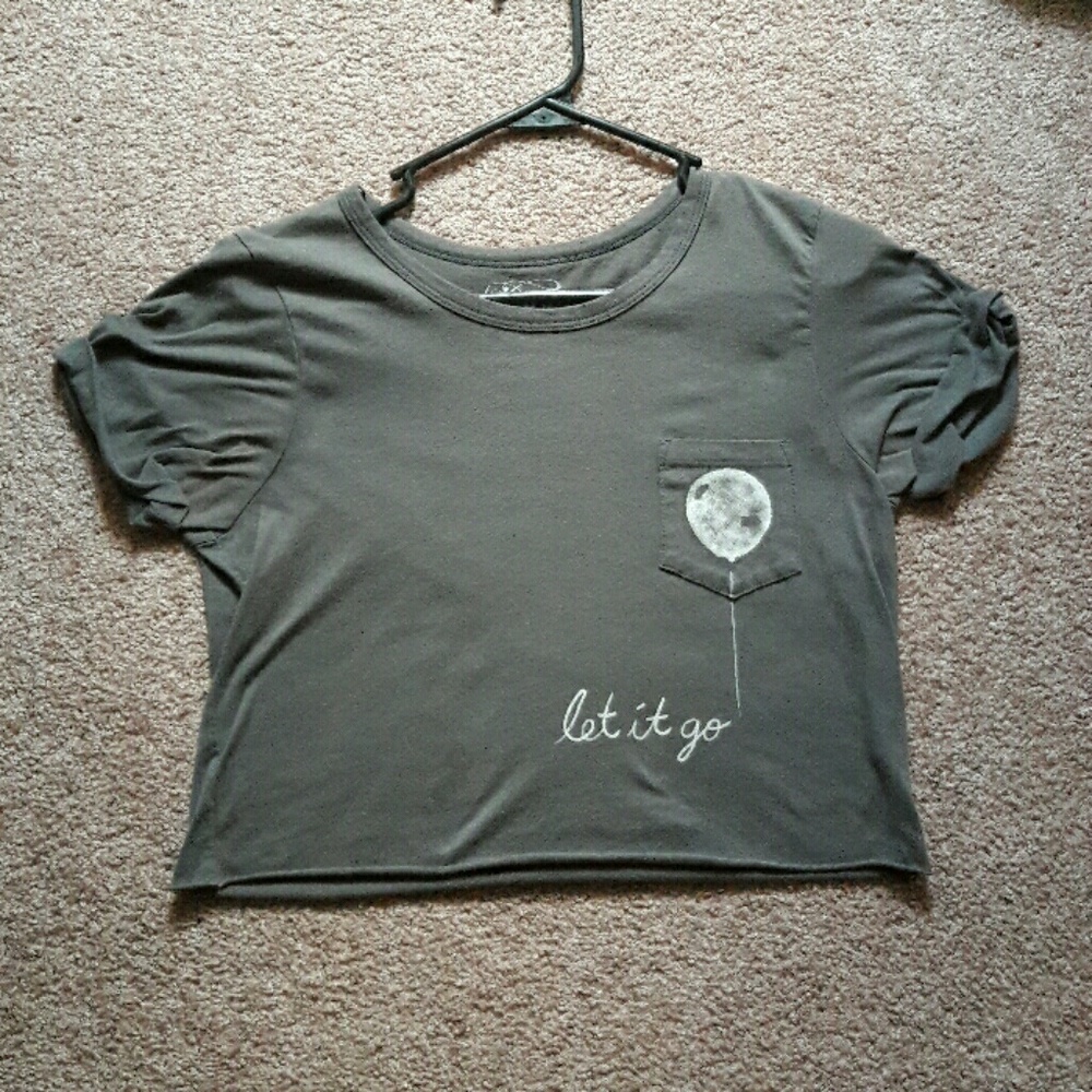 Delia's Gray Let it Go Crop Top